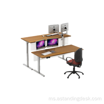 Office Corner Dual Motor Height Desk boleh laras di atas